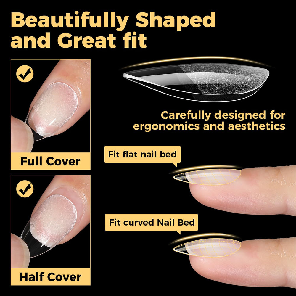 Aplicación de UNA GELLA uñas corto: ajuste cómodo y acabado natural.