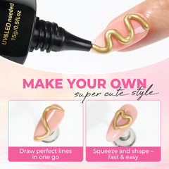 UNA GELLA flor y lazo 3D, permite adornos personalizados en uñas