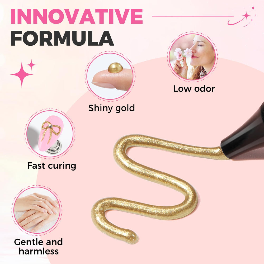 UNA GELLA textura 3D bronce-oro, acabado glamoroso para uñas destacadas