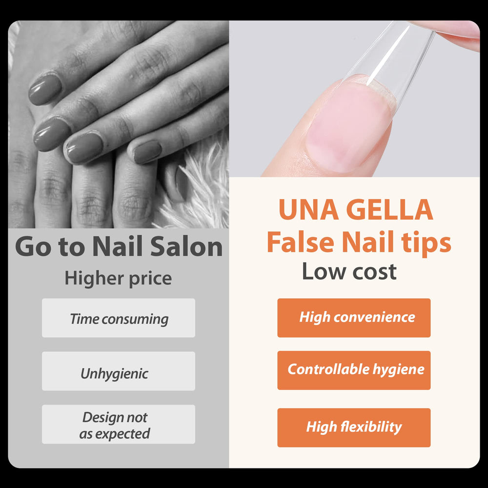 UNA GELLA extensiones pato puntas de gel claro para uñas