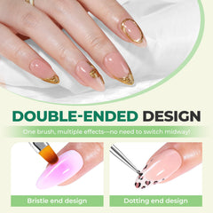 UNA GELLA, brocha francesa para puntas limpias y diseño elegante.
