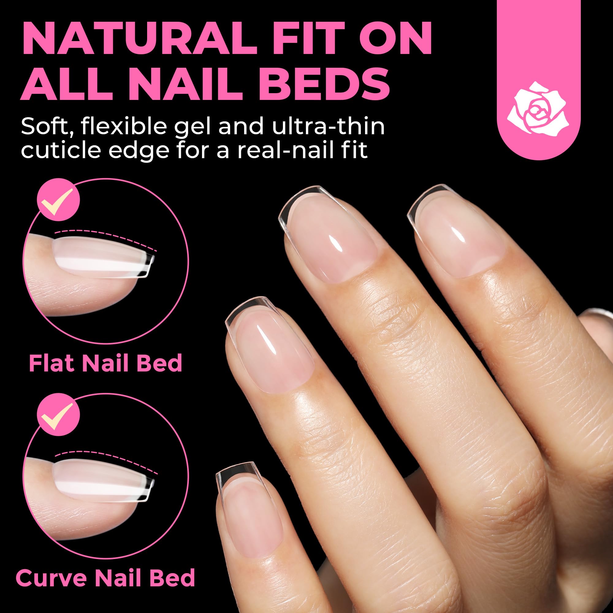 UNA GELLA pre-shaped tips – easy press-on without filing for quick nail upgrades.