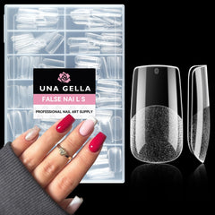 UNA GELLA puntas cuadradas transparentes para uñas naturales y acabado duradero