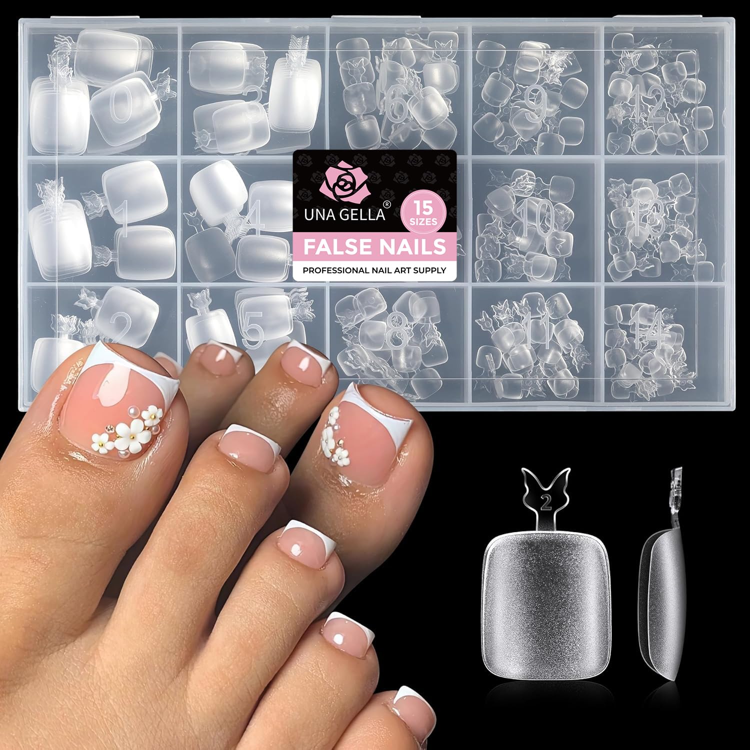 Puntas UNA GELLA de dedo, cubiertas completas para uñas de pie, duraderas para uso casero.