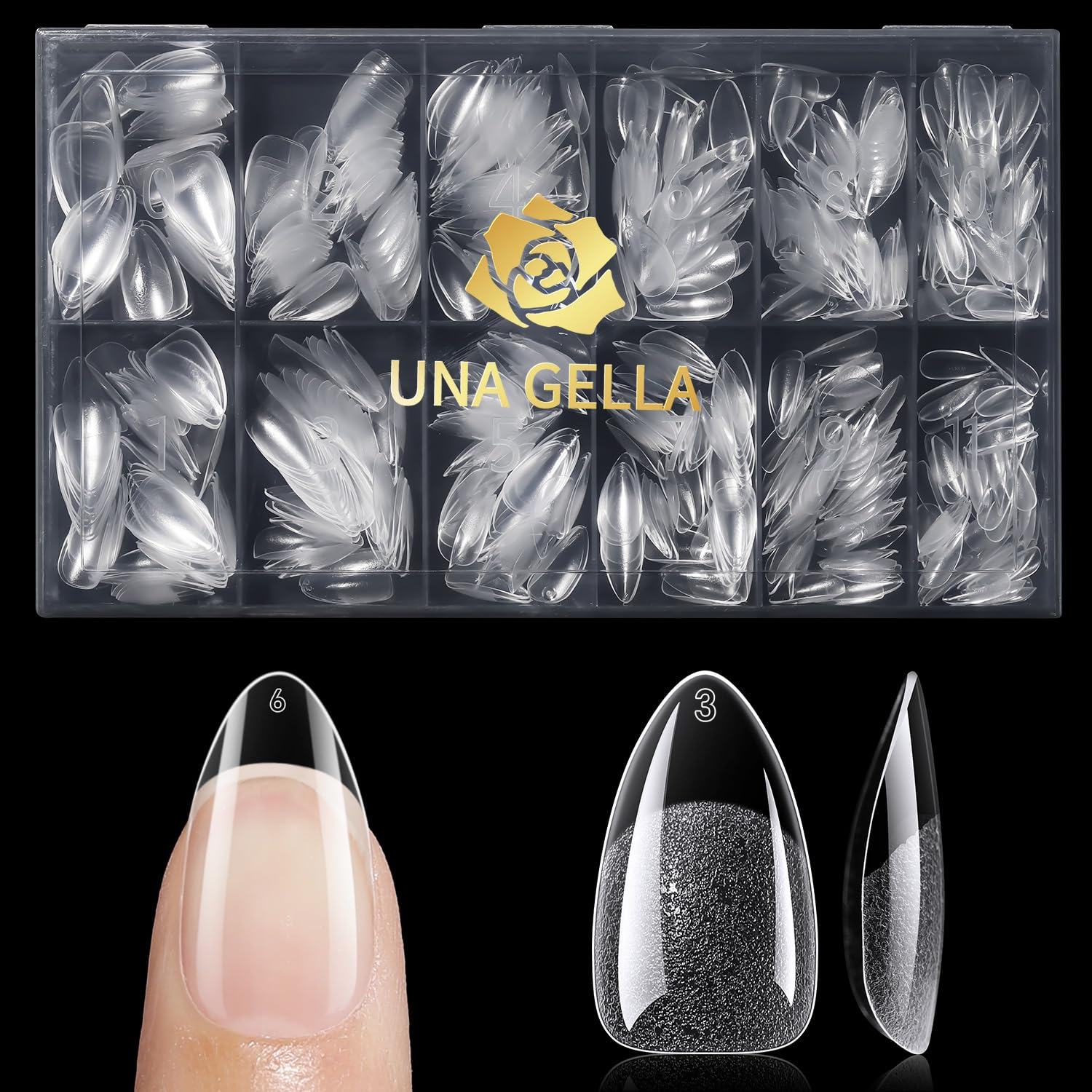 UNA GELLA tips caja de 240 piezas, perfecto para uso en casa o salón.