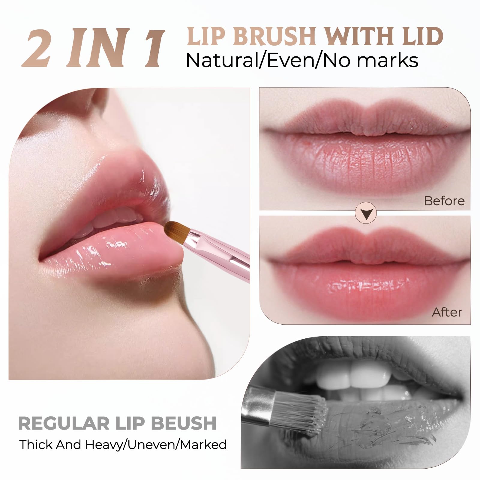 Unaone brocha labios delineado preciso para bordes nítidos.