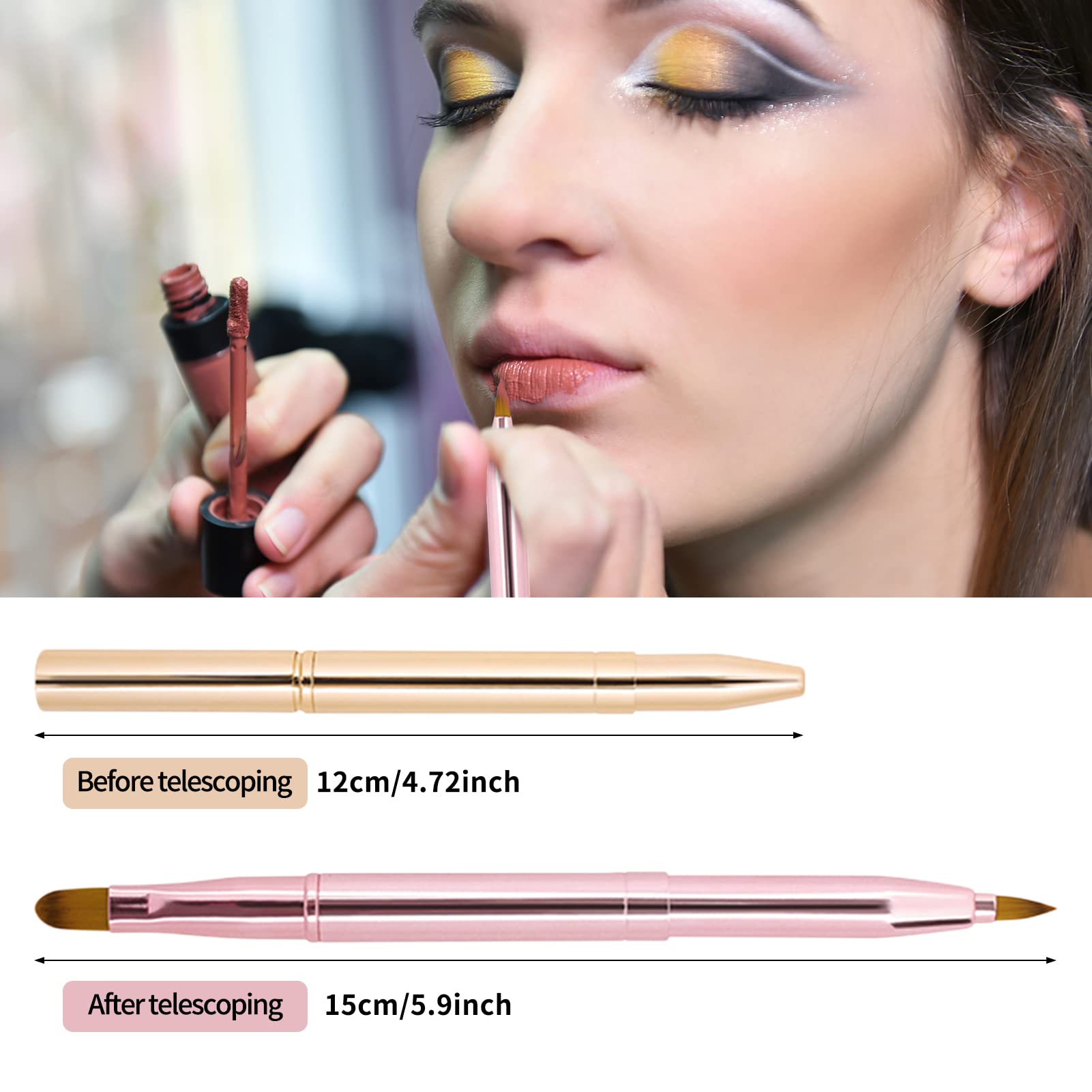 Unaone pincel-labios-doble-extremo ideal para labios y brillo.
