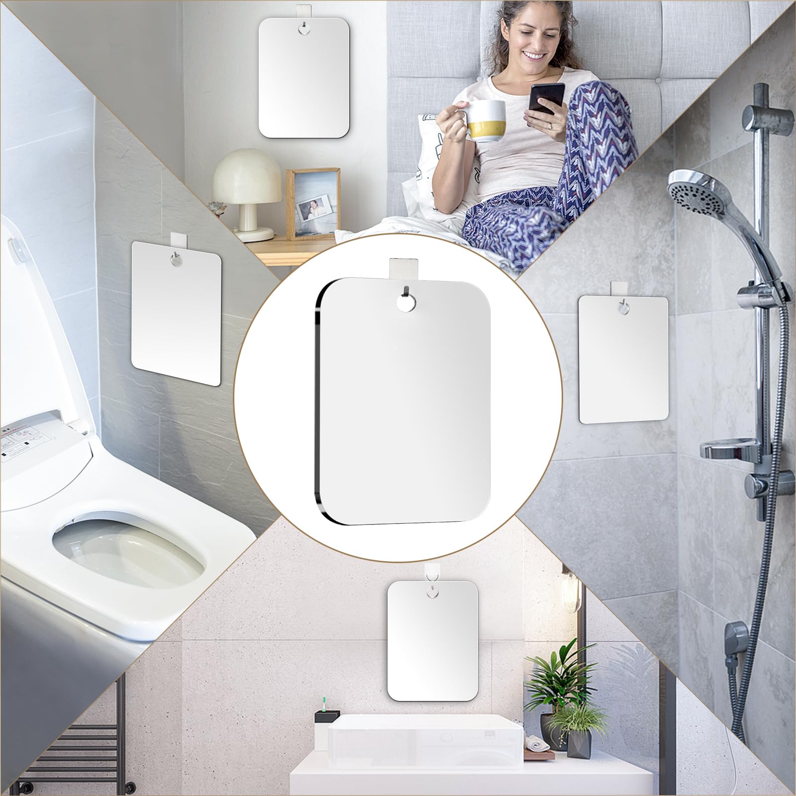 Espejo de ducha UNBREAKABL MIRO de 10.7x8 pulgadas para afeitado detallado