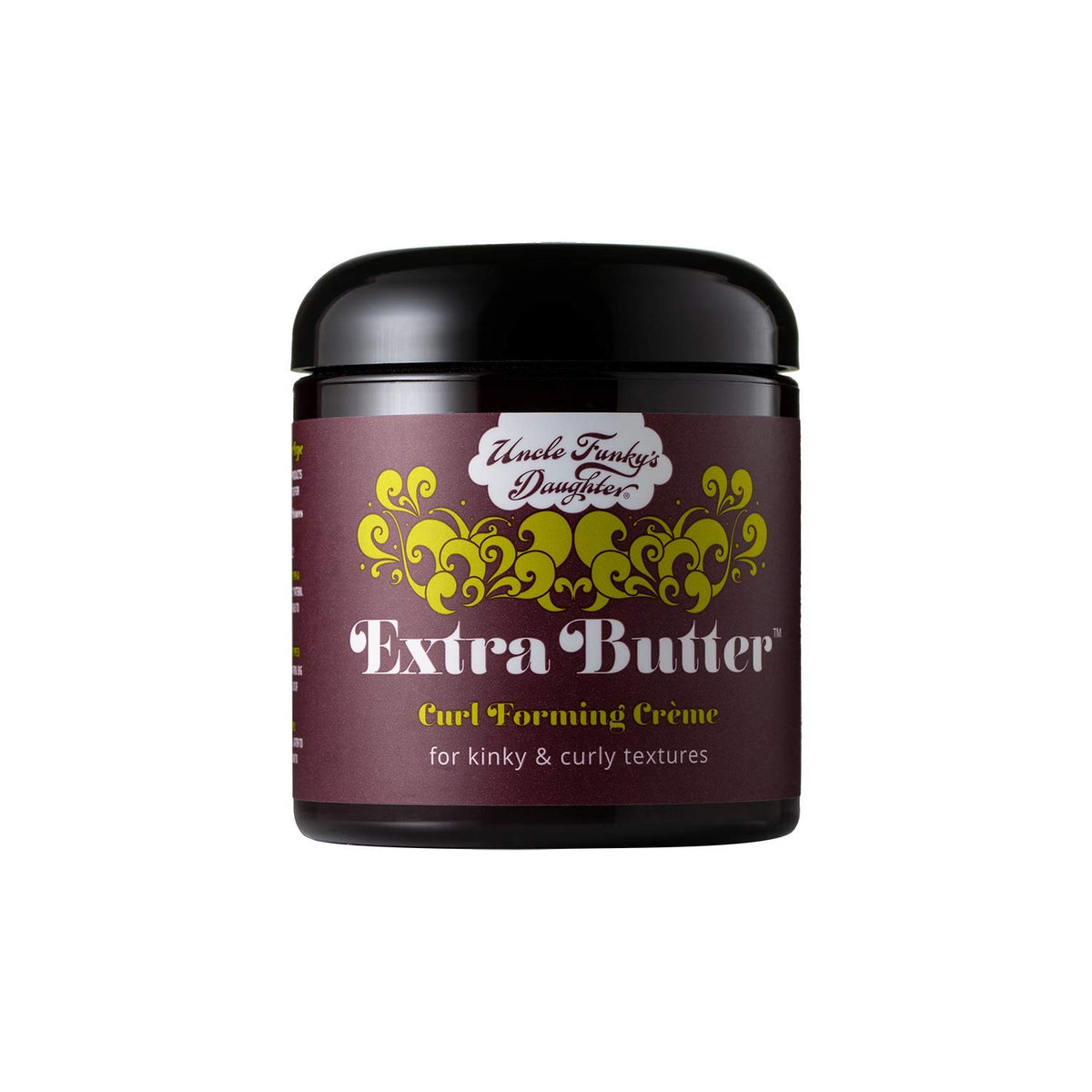 La crema Extra Butter de Uncle Funky's Daughter en botella, listo para iniciar tu rutina capilar.