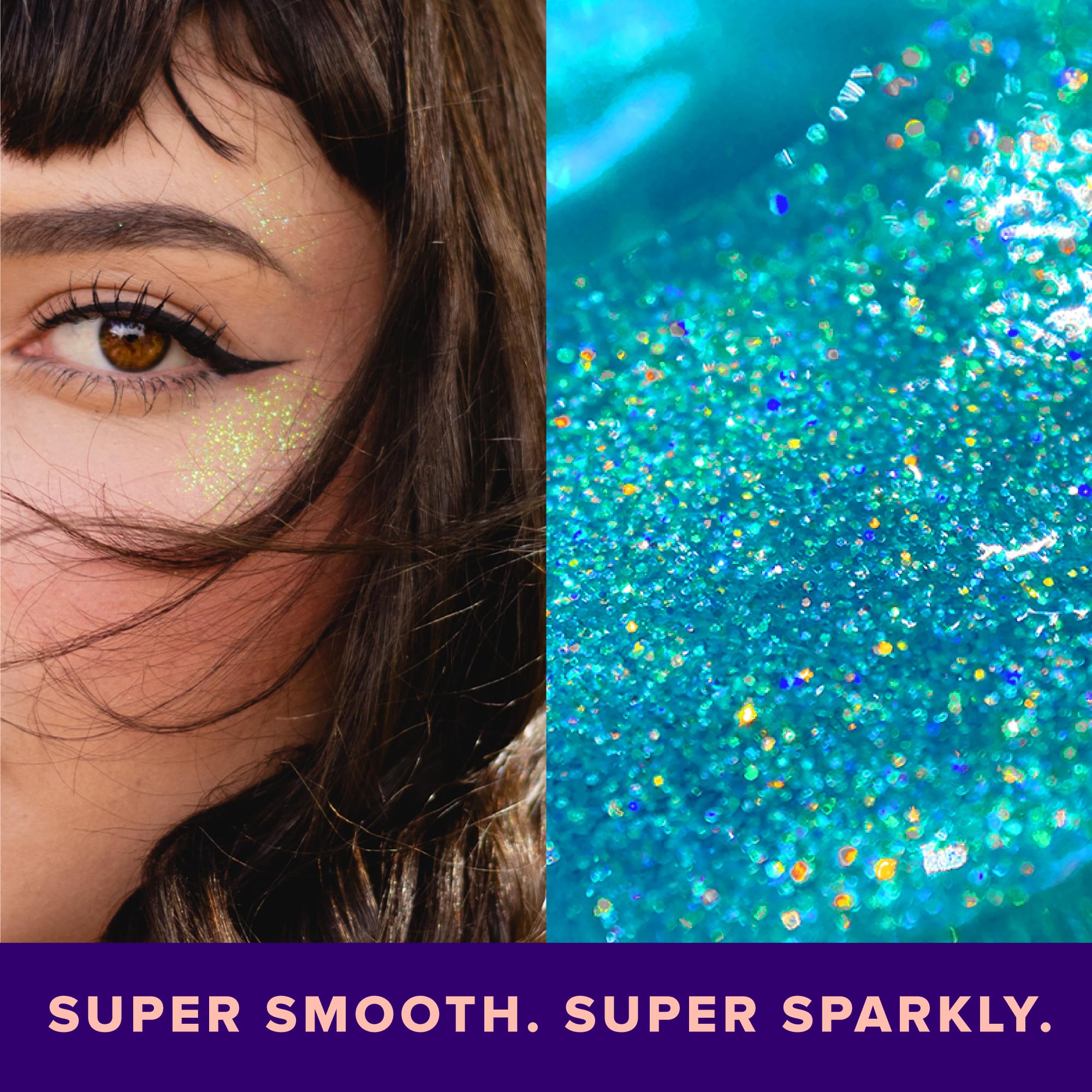 Unicorn Snot gel brillo azul para el cabello con fijación ligera.