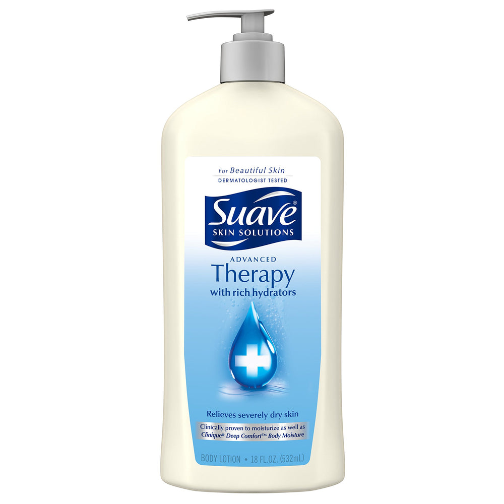 Unilever Suave Skin Solutions Advanced Therapy, botella de 18 oz para hidratación diaria.