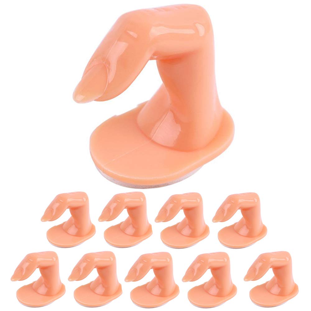 Dedo de práctica UNIQUE2U para arte de uñas; conjunto de 10 piezas para practicar diseños.
