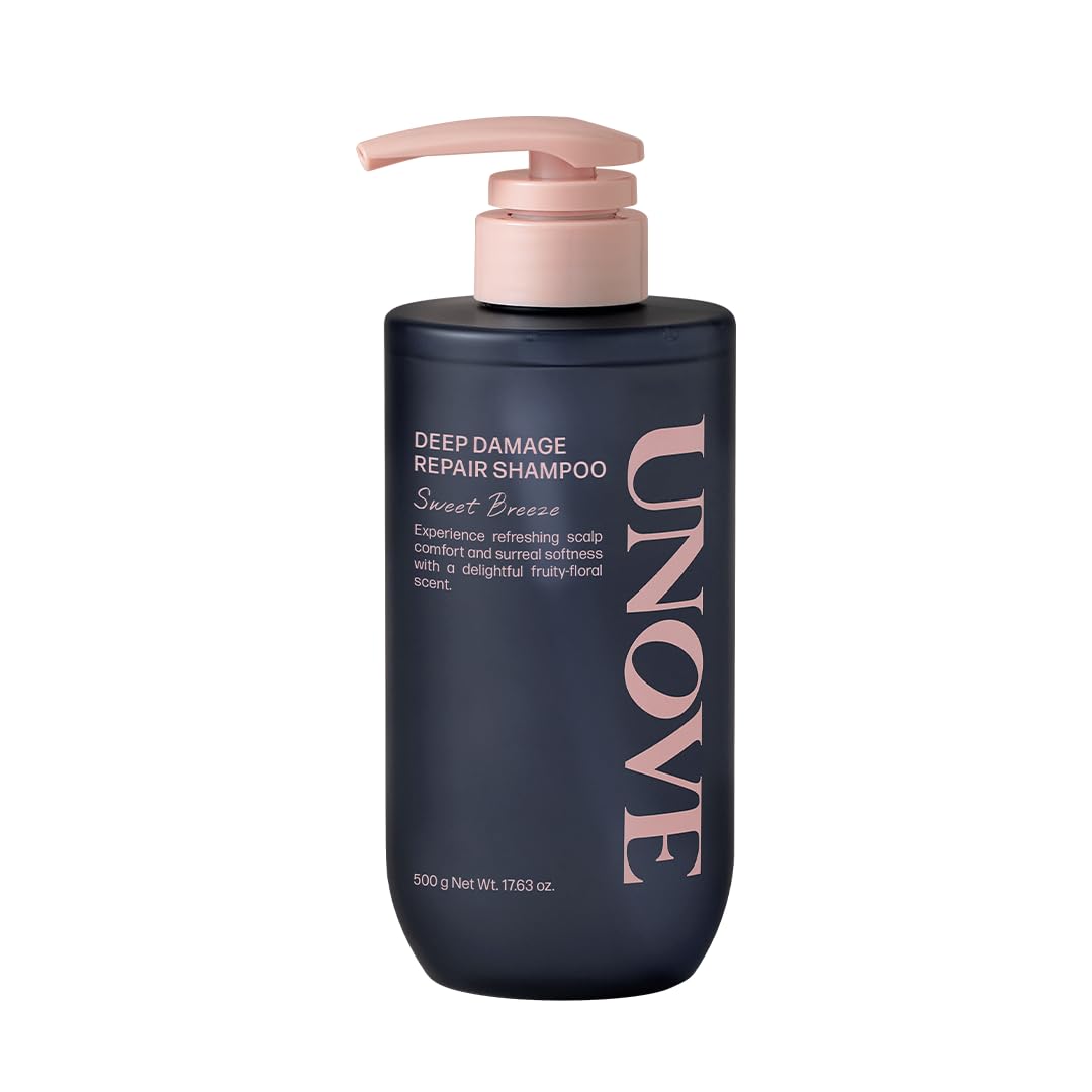UNOVE shampooing réparateur profond, bouteille, offre un soin nourrissant pour cheveux abîmés.