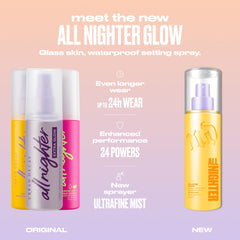 Urban Decay All Nighter atomizador entrega rociado suave para fijación limpia.