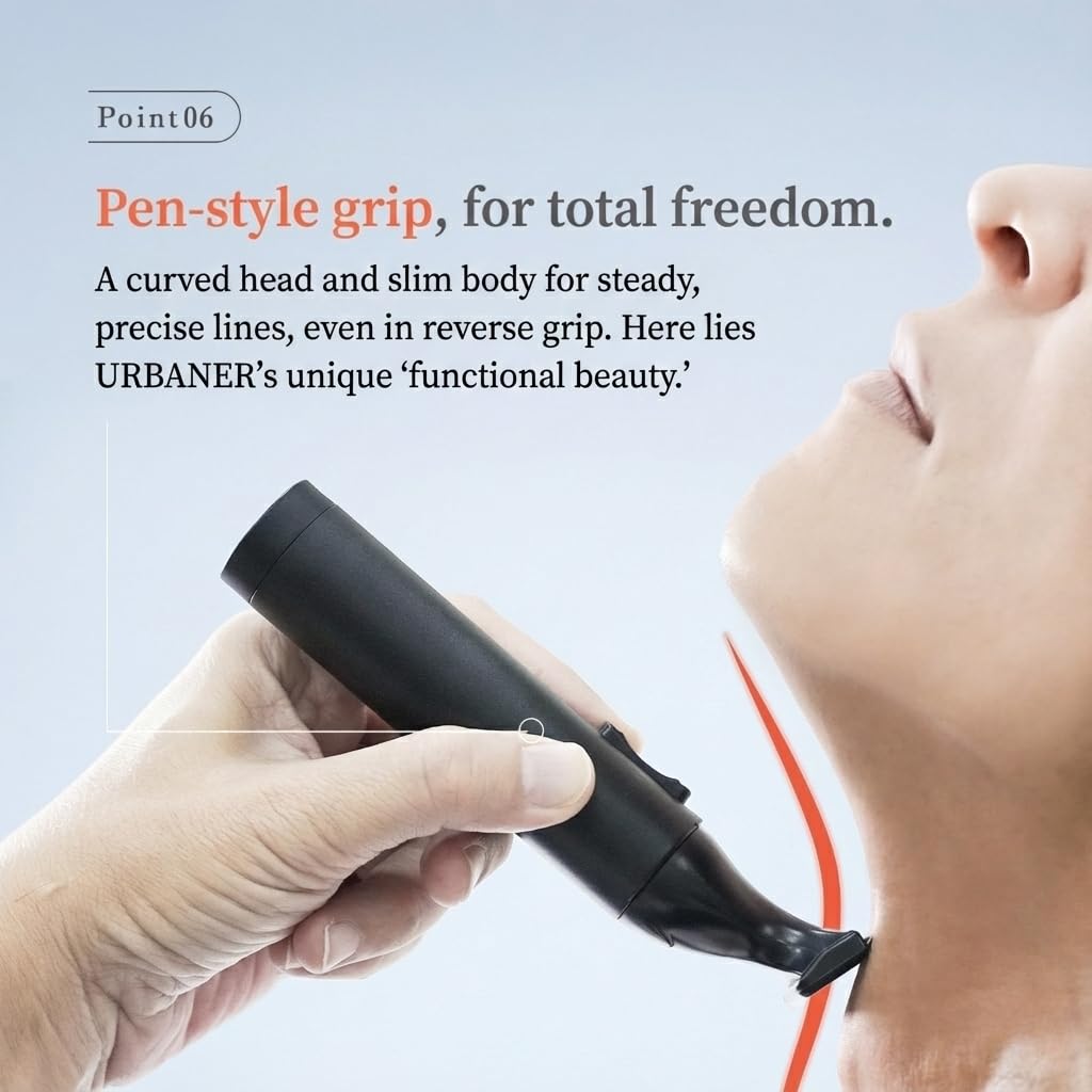 URBANER Recortadora de bigotes batería AA que facilita grooming sin cables.