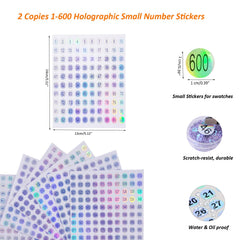 URGINO etiquetas 10 mm para muestras de uñas, ayuda a emparejar esmaltes.