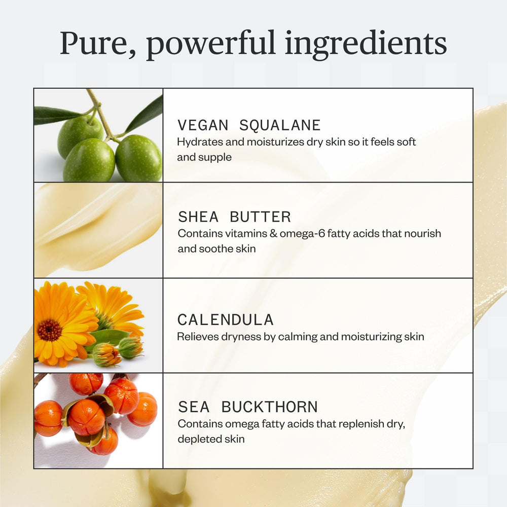 Ursa Major Golden Hour Manteca Corporal: ingredientes clave para calmar y nutrir la piel.
