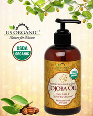 US Organic Aceite de Jojoba: ingrediente único y puro para rutina diaria.
