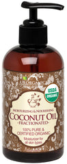 US Organic Aceite MCT fraccionado: botella para uso suave en piel y cabello.