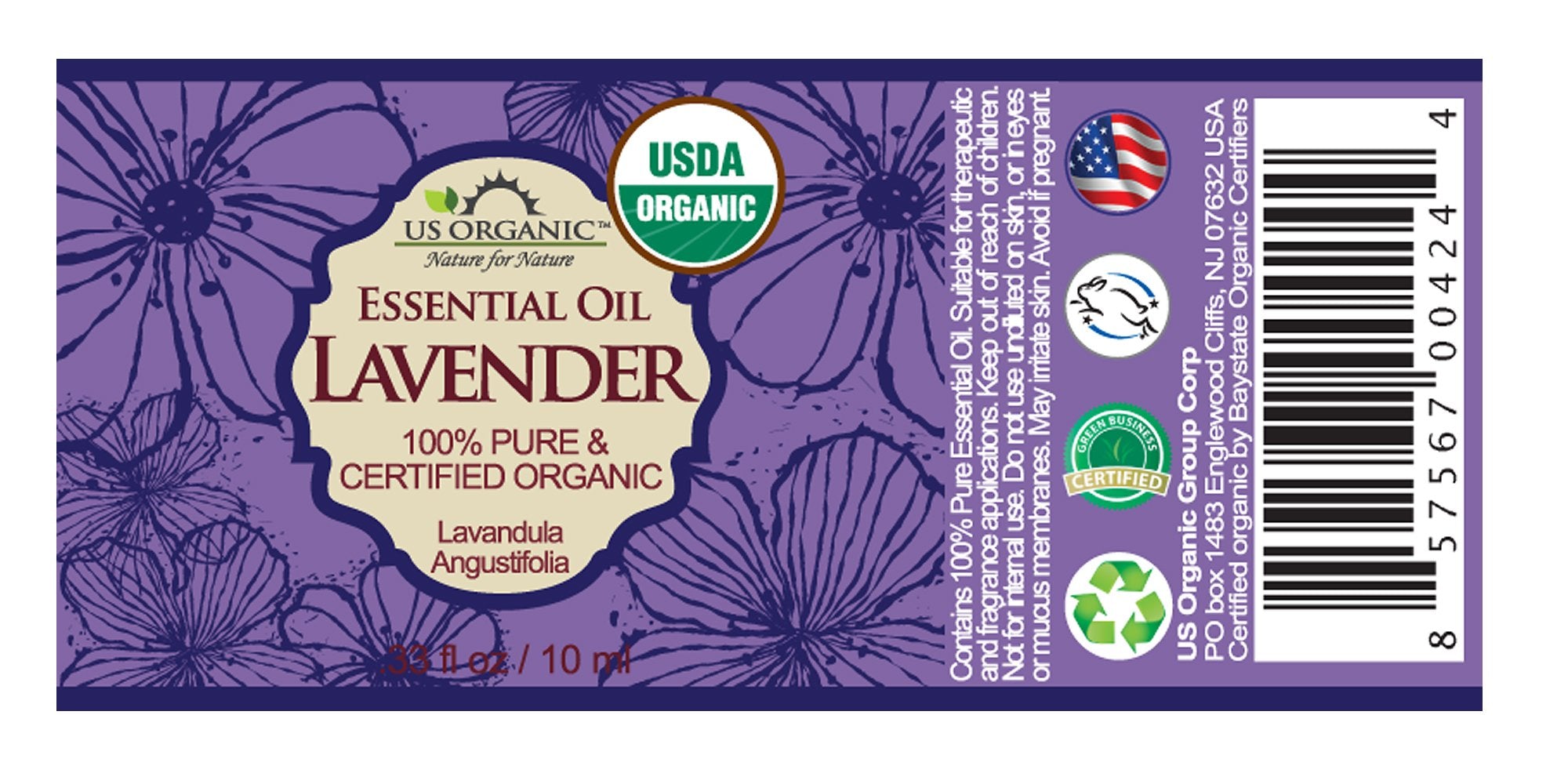 Difusor con US Organic Lavanda para ambiente fresco y relajante.