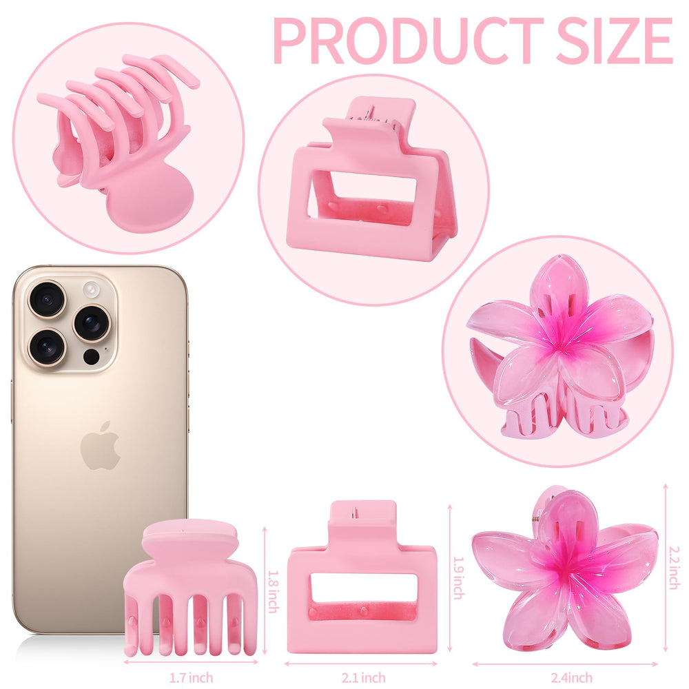 USDNICE clip flor rosa, complemento decorativo para looks cotidianos.