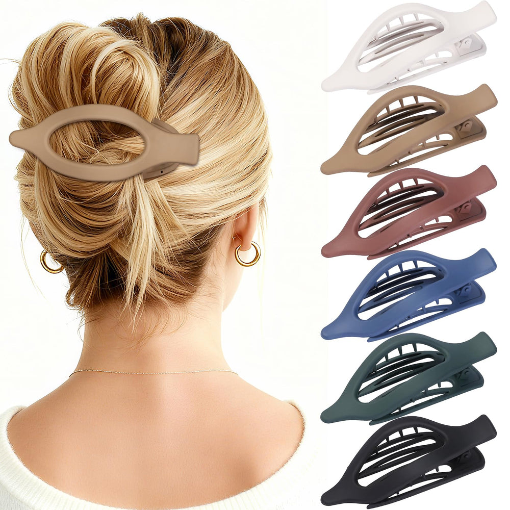 USDNICE clips planas negros para cabello con agarre seguro para uso diario.