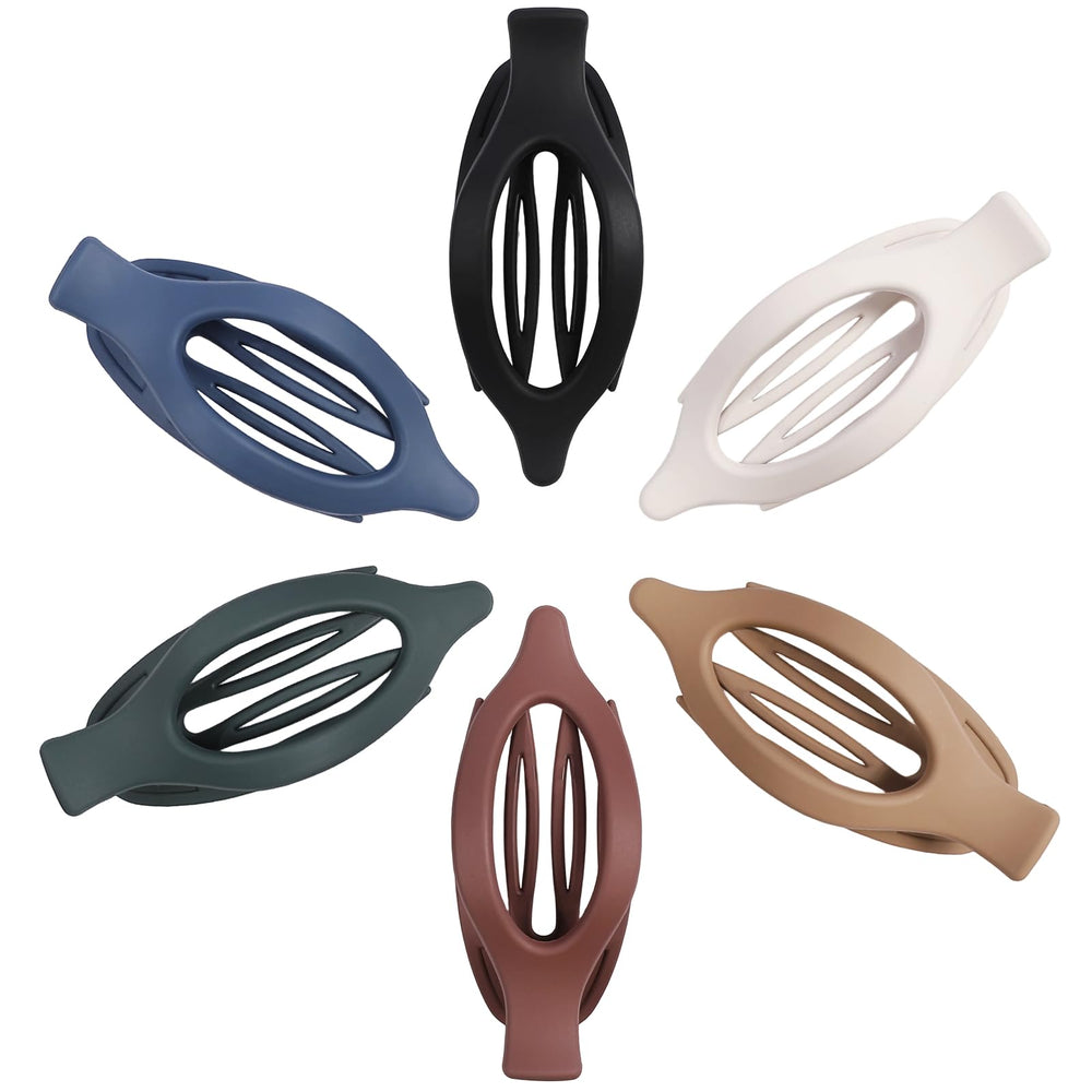 USDNICE clips planos ovalados multicolor, conjunto versátil para peinados rápidos.