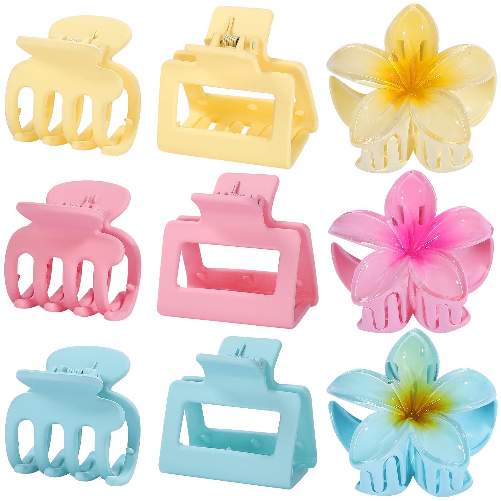 USDNICE garras para cabello cuadradas en rosa, sujeción estable para peinados diarios.