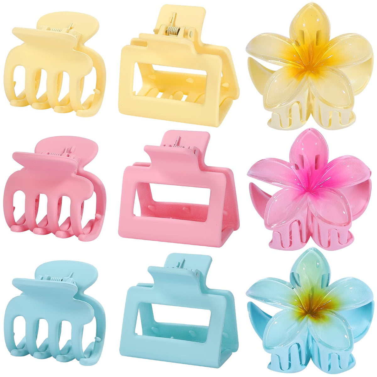 USDNICE garras para cabello cuadradas en rosa, sujeción estable para peinados diarios.