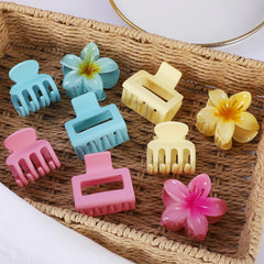 USDNICE garras para cabello redondas en rosa, sujeción segura sin deslizamientos.