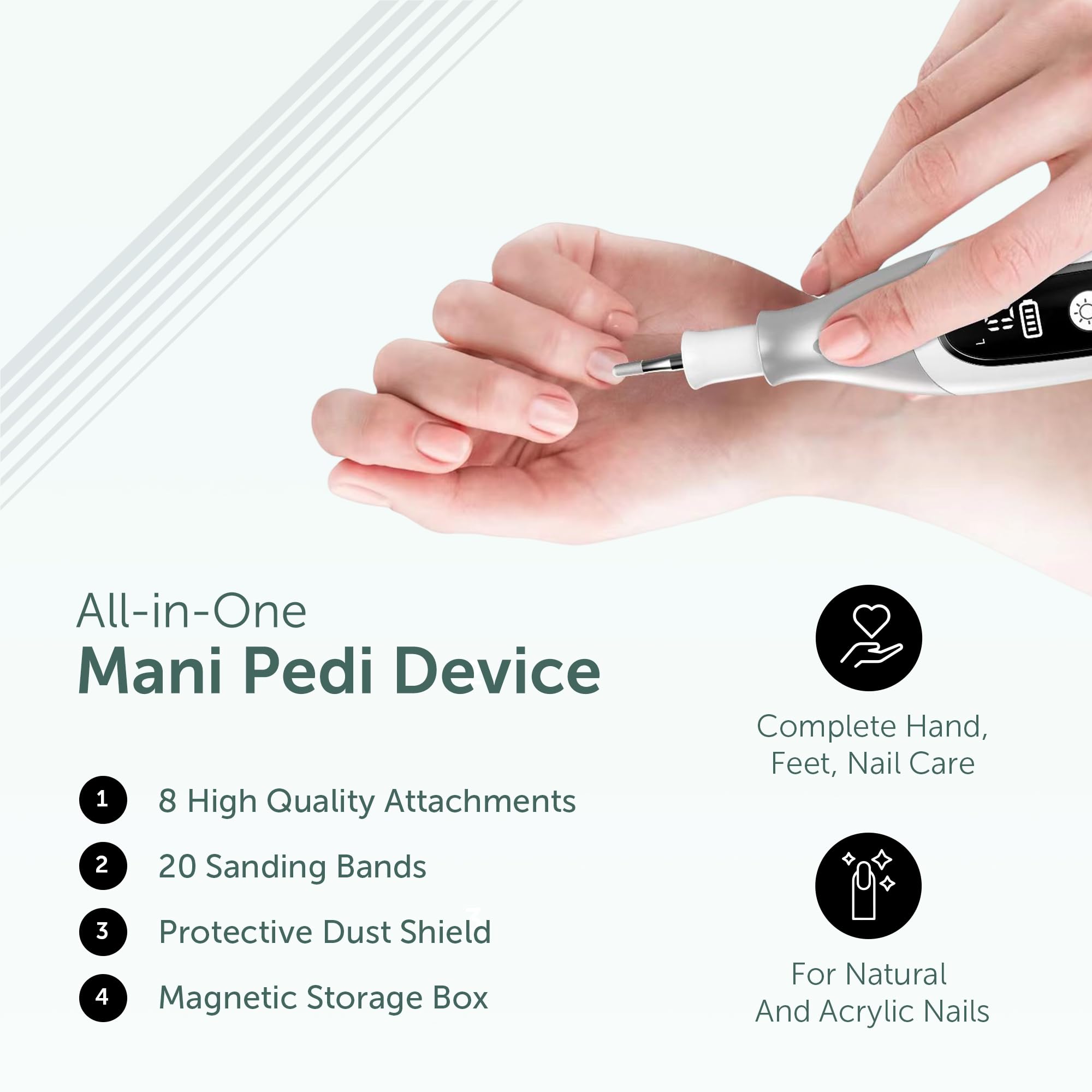 UTILYZE PediLux Pro: caja de almacenamiento para accesorios y brocas