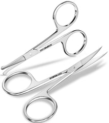 Tijeras de cejas Utopia Care 2 en 1 con filo curvo para mayor precisión.