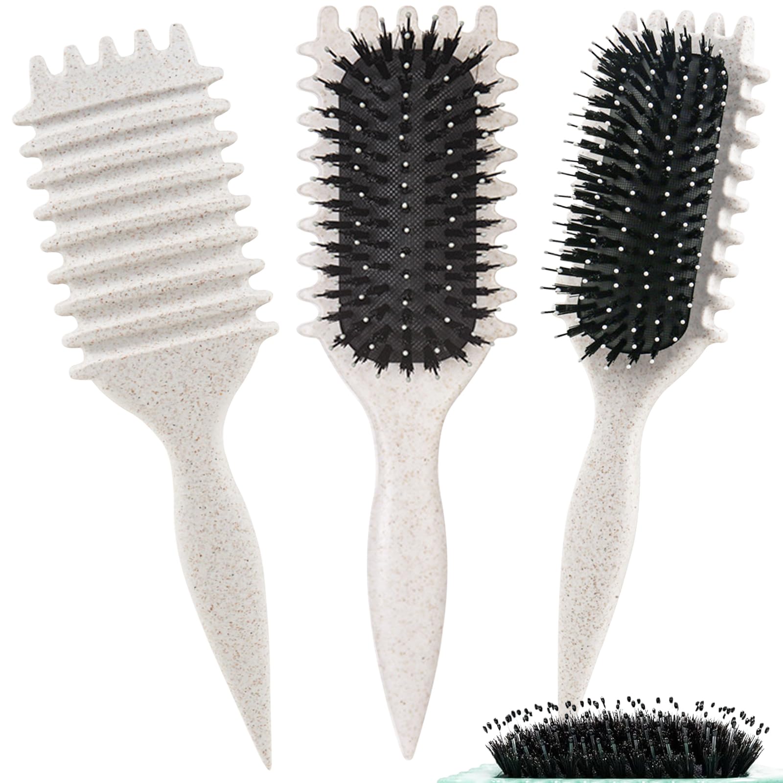 UVZNUMG cepillo para aplicar productos y peinar rizos con suavidad uniforme.