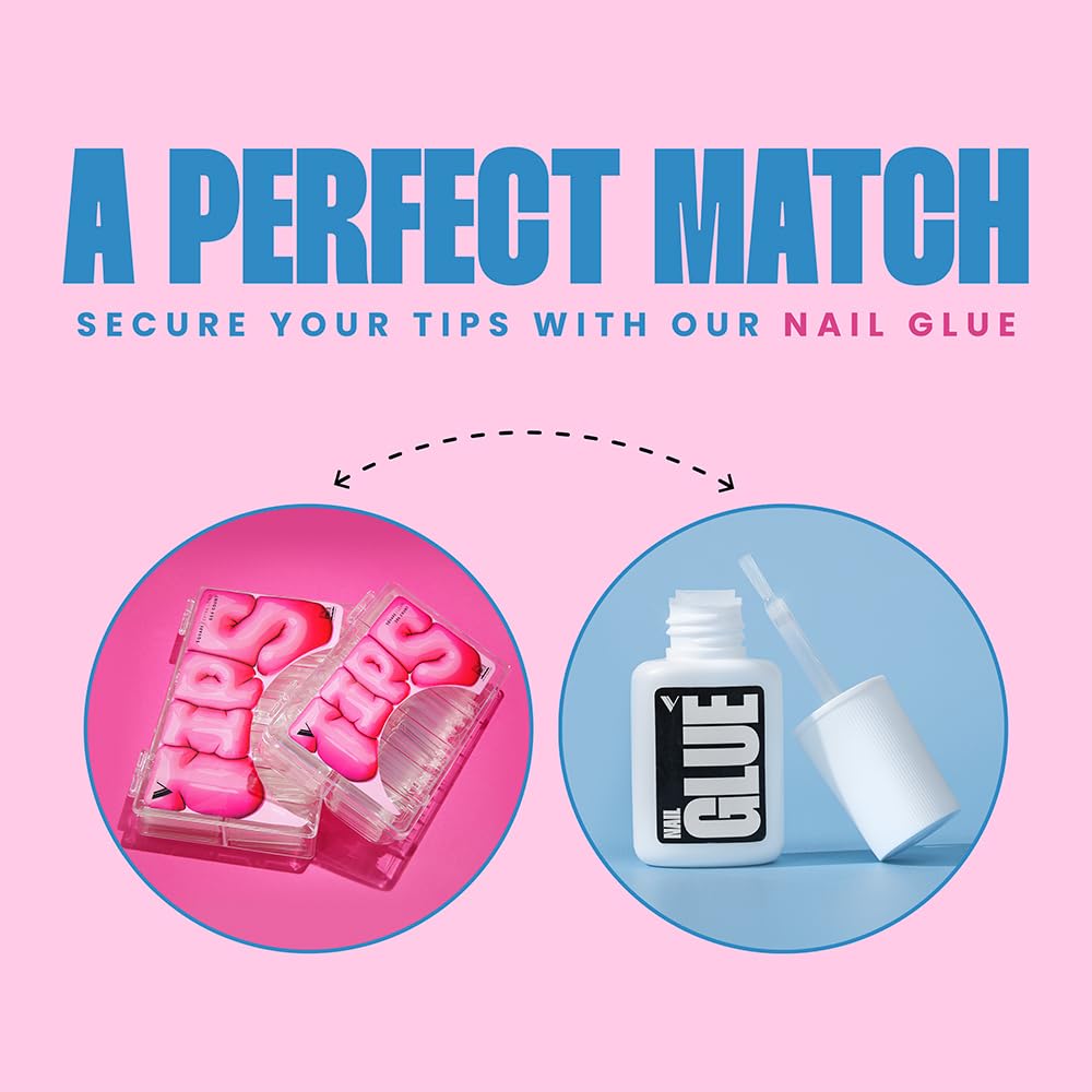 V Beauty Pure square nail tips provide long-lasting adhesion for durable wear