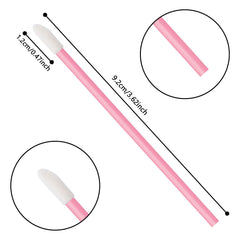 Aplicadores desechables de labios Vaincre con mango rosa para brillo uniforme.