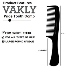 Vakly peine pala de dientes anchos para cabello seco, alisa y separa sin esfuerzo.