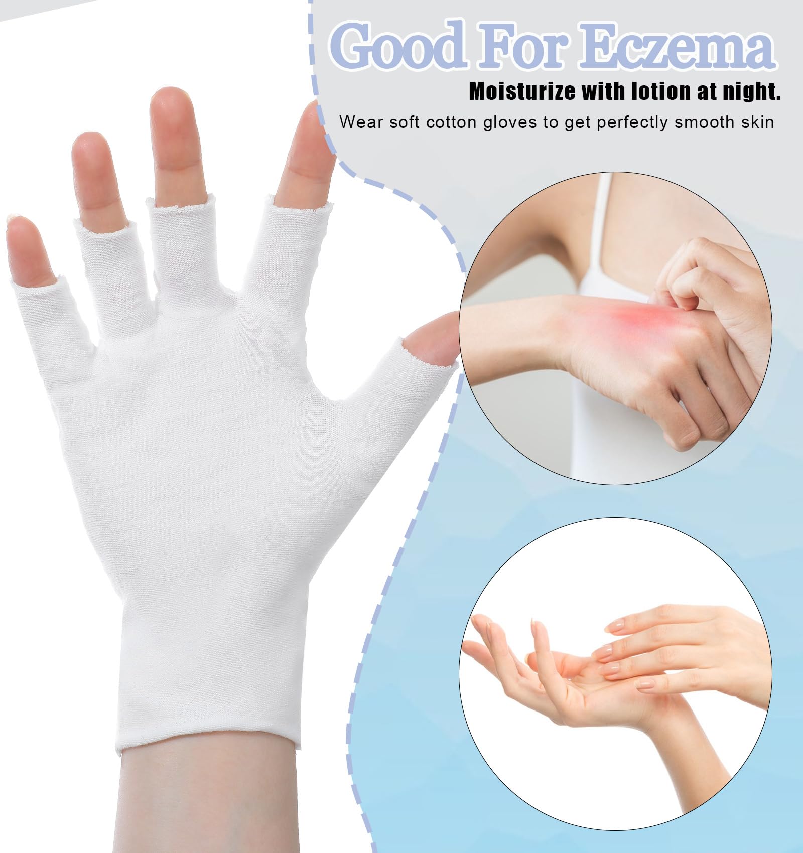 ValueBargain guantes eccema algodón, barrera suave que mejora la retención de crema.