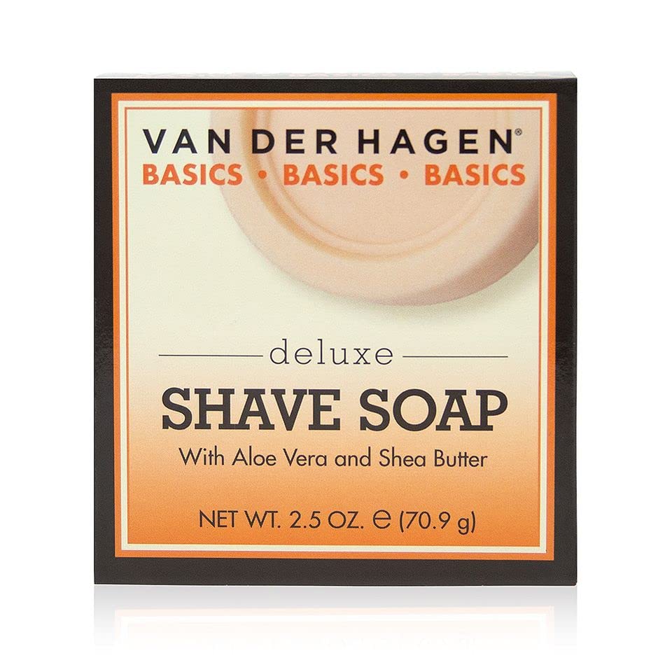 Van Der Hagen Jabón Afeitar Deluxe, pastilla individual para afeitado tradicional.