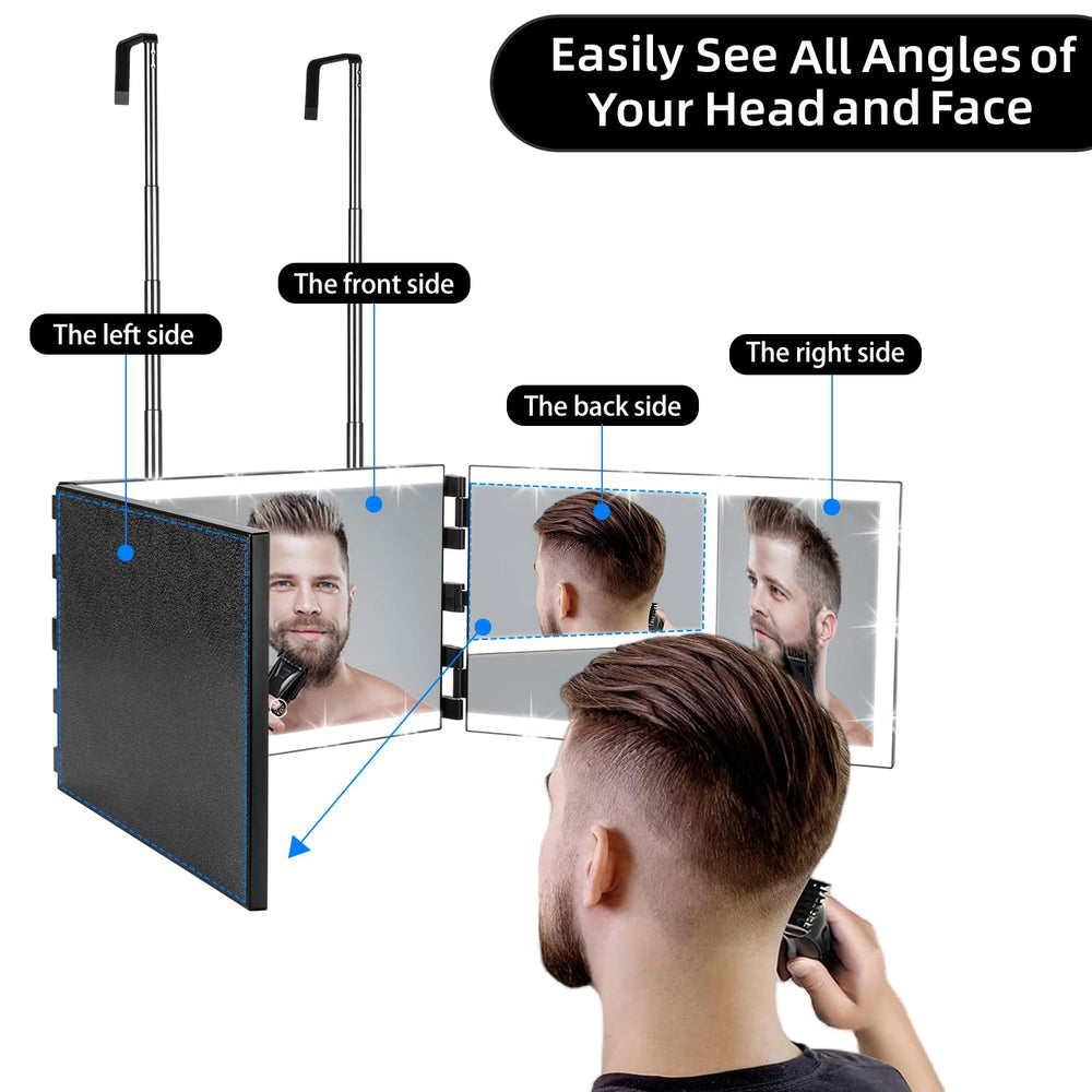 Vanexiss Espejo triple-panel con 3 modos de luz para tonos precisos