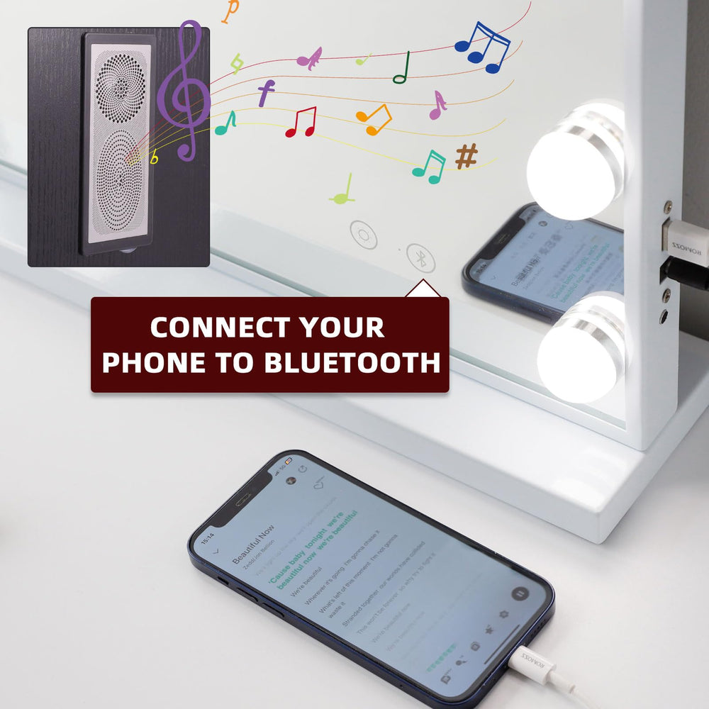 Vanitii Global: espejo con Bluetooth y micrófono para llamadas mientras te maquillas.