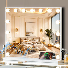 Vanitii Global: espejo Hollywood con luces LED para reflejo claro y maquillaje preciso.