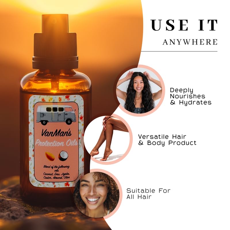 VanMan Protección Aceite Capilar para peinado y control del frizz