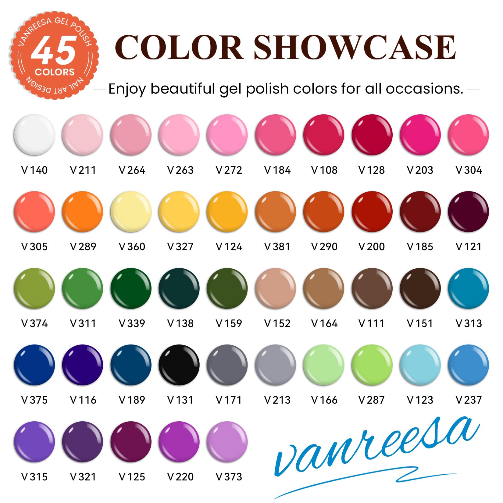 VANREESA base coat and top coats for smooth, long-lasting color
