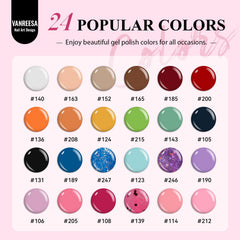 VANREESA botellas gel 24 colores para crear estilos variados