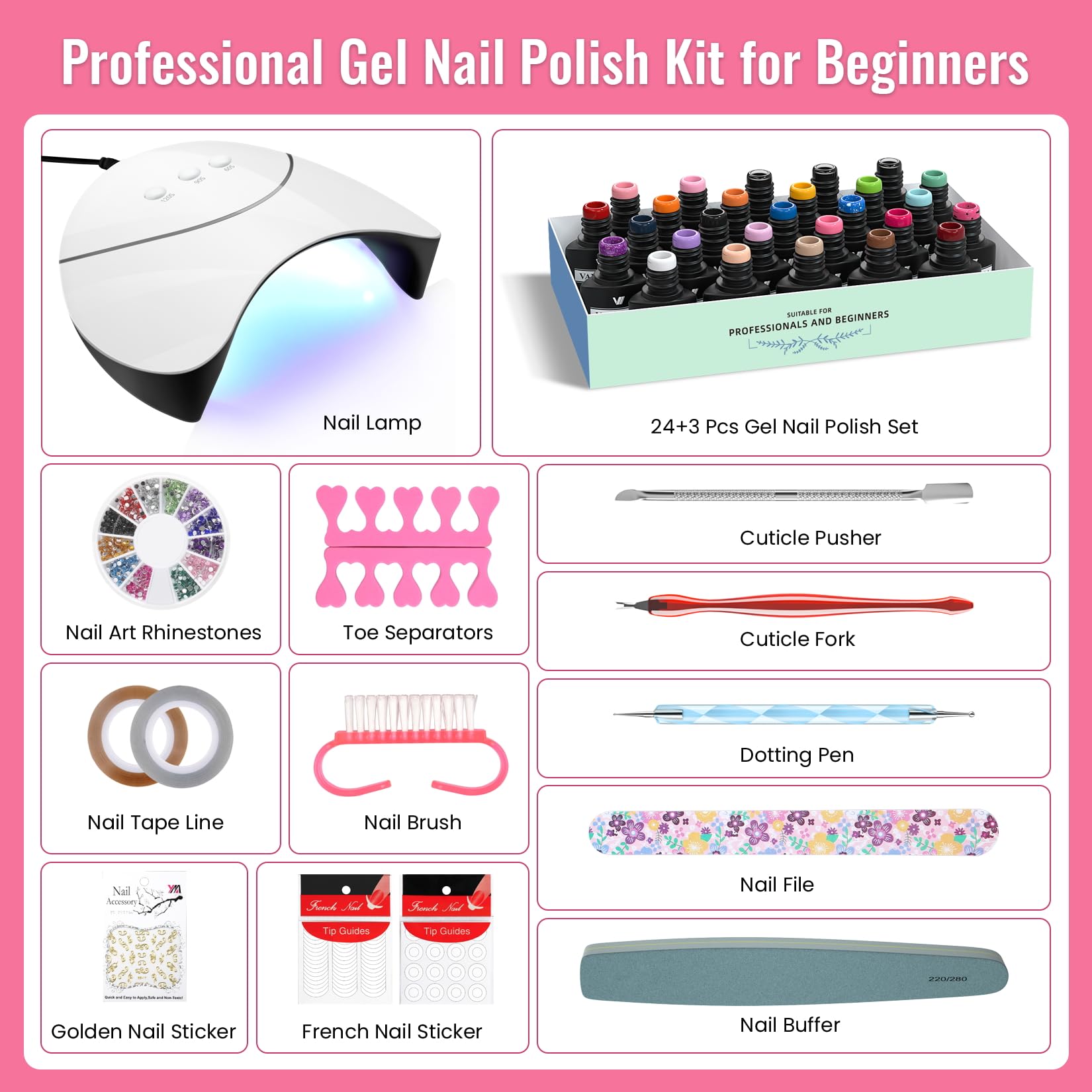 Decoraciones para uñas VANREESA para personalizar arte de uñas
