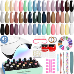 VANREESA kit esmalte gel 24 colores con lampara UV para manicura en casa
