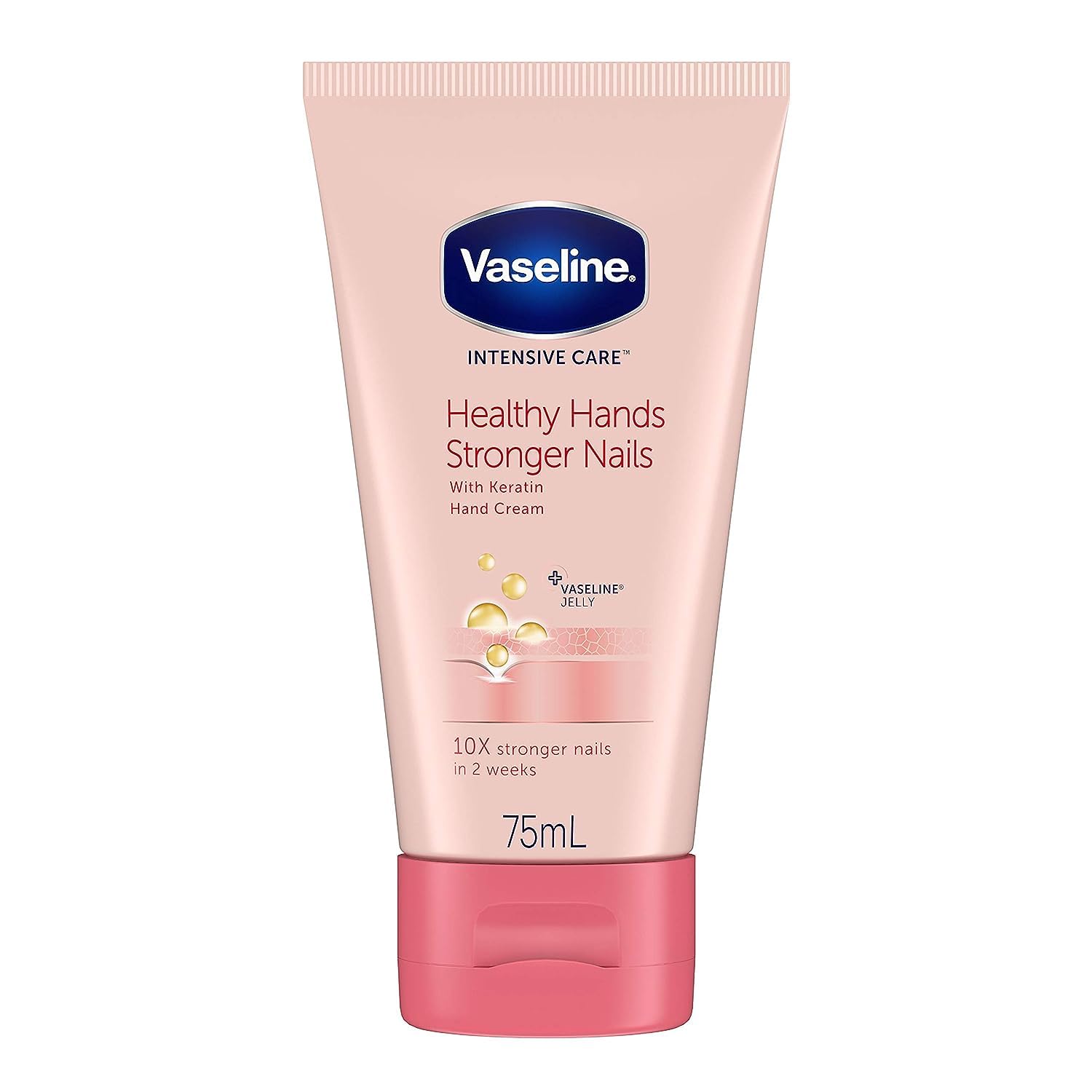 Vaseline crema de manos intensiva en frasco de 75 ml para hidratación profunda.