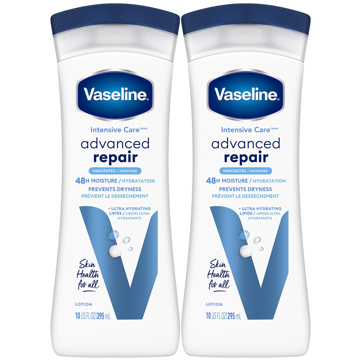 Vaseline Cuidado Intensivo Reparación Avanzada en botella, hidratación duradera para piel seca