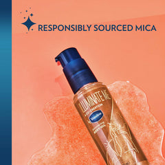 Vaseline Illuminate Me oil applied to arm showing a subtle, glowing finish