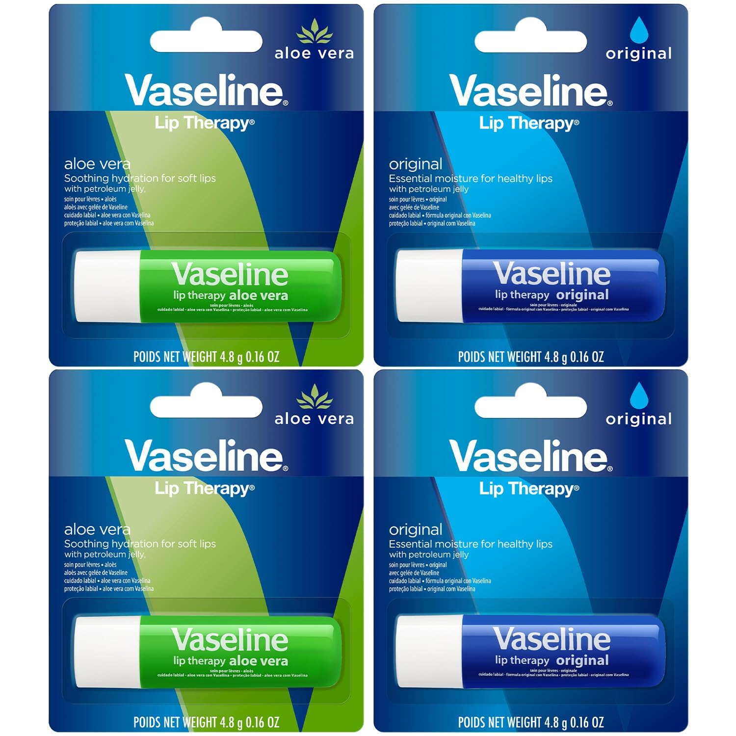Vaseline Lip Therapy Original, barra suave para hidratación duradera de los labios.
